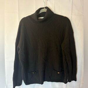 Kate Spade Black Turtleneck with Gold Detail - Size L